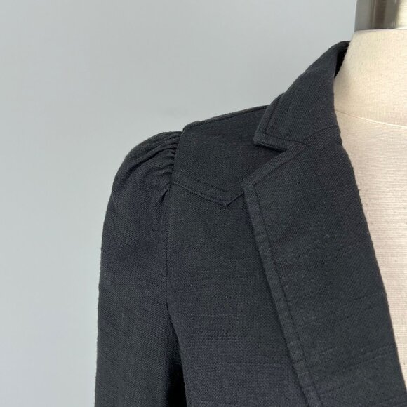 INC International Concepts Womens Black Puff Shoulder Blazer One Button size M - Picture 3 of 13